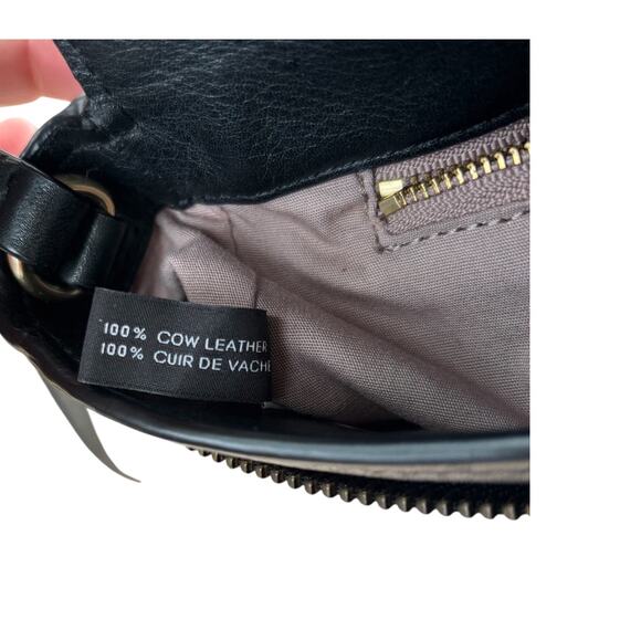 Marc by Marc Jacobs Black Leather Crossbody Bag Purse Gold Zip - Picture 7 of 16